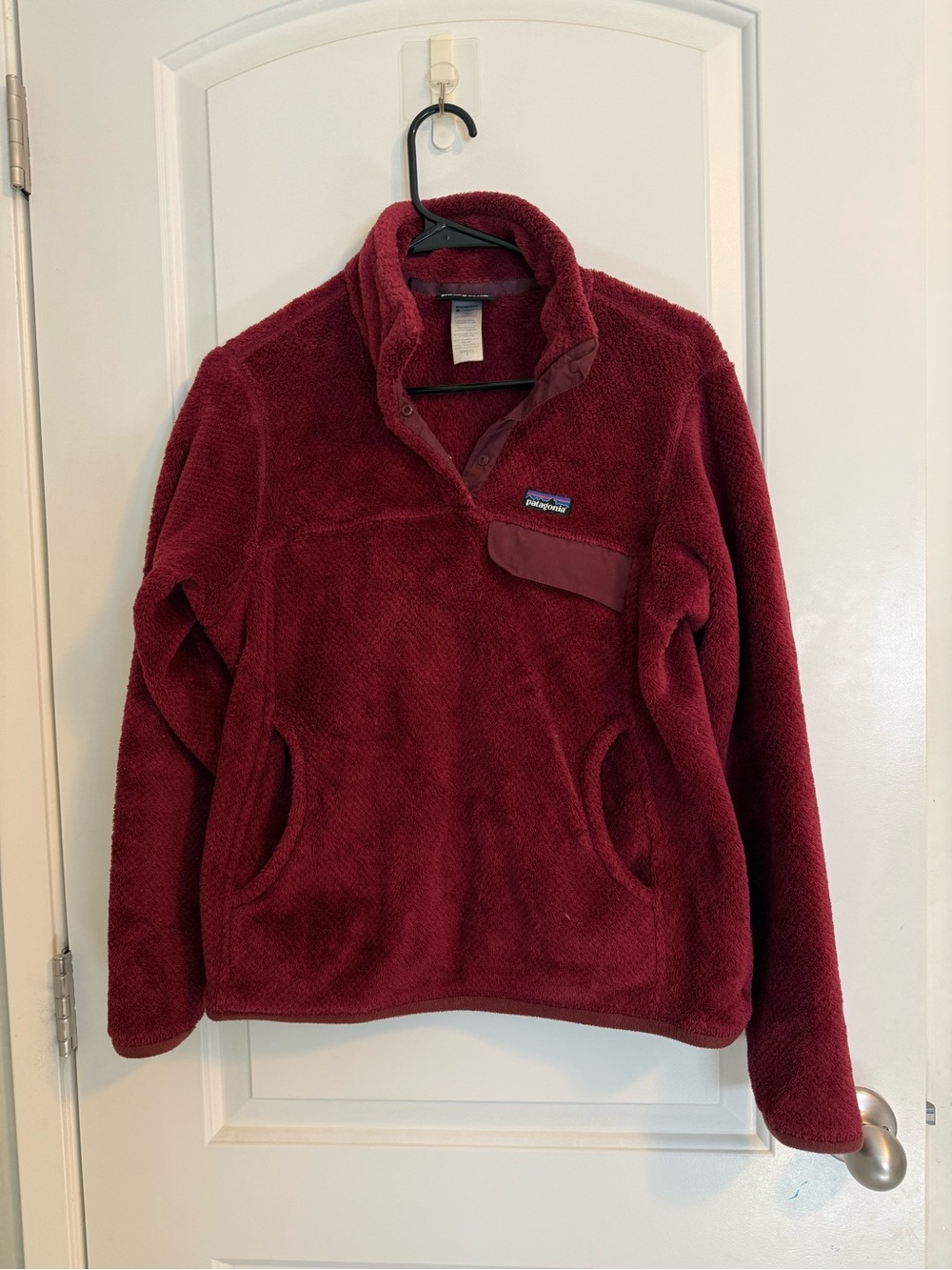 Patagonia Women's Burgundy Snap-Placket Fleece Pullover